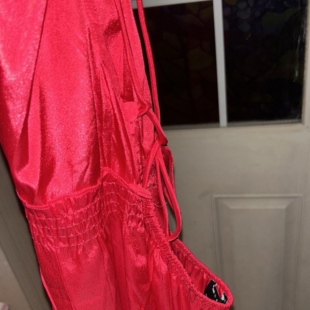 ASOS BEAUTIFUL RUBY RED BACKLESS FLOOR LENGTH DRESS π - Picture 3 of 11